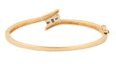 0.50ctw Triple Diamond Bypass Bangle Bracelet in 14K