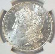 Flashy nearly Gem BU 1880-S & 1881-S Morgan Silver Dollars. NGC MS64's