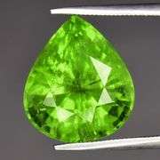 Huge! 10.61ct pear shaped apple green Peridot! Untreated!