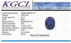 Huge Certified 1930 Ct Museum Size Blue Sapphire