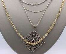 Group lot of 5 Vintage 925 sterling silver necklaces