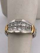 CERTIFIED BRAND NEW PLATINUM AND 18K GOLD DIAMOND BAND / RING