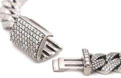 10kt White gold 5.12ctw curb link diamond bracelet