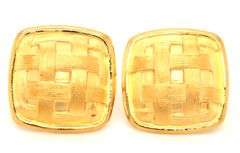 22kt Yellow gold square woven look earrings