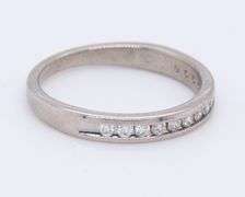 14kt White gold channel set diamond band