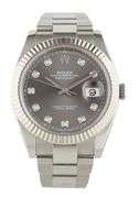 Rolex Date just 126334, 41mm, Diamond Gray Dial, Stainless Steel Men’s Watch