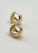 14KT Yellow Gold Dome Huggies Hoop Earrings