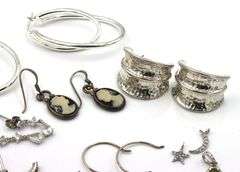 Group lot of Vintage 925 sterling silver earrings and charms