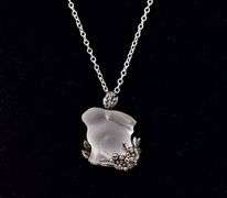 Glass Rabbit Pendant Necklace in Sterling Silver