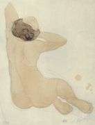 Exclusive Auguste Rodin Lithograph of Watercolor Signed in the Plate, 1949