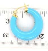 10kt Yellow gold Synthetic Turquoise hoop earrings
