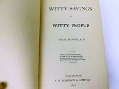 1878 Witty Sayings Antique Book
