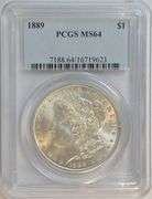 Much better nearly Gem BU 1889 Morgan Silver Dollar. PCGS MS64
