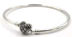 Pandora Celestial heart clasp bangle bracelet