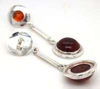 925 Sterling silver Amber dangle earrings