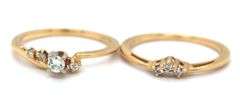 14kt Yellow gold cubic zirconia wedding set