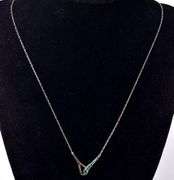 Green CZ Gemstone Pendant Necklace in Sterling Silver