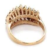 14kt Yellow gold 0.50ctw 3 row diamond ring