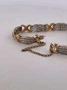CERTIFIED 14K YELLOW AND WHITE GOLD DIAMOND BRACELET