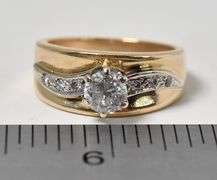 Elegant 14K Yellow Gold Approx. 0.76CTS Diamond Ring
