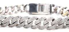 10kt White gold 5.12ctw curb link diamond bracelet