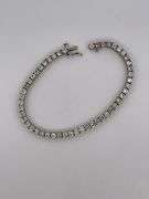 CERTIFIED 14K WHITE GOLD DIAMOND TENNIS BRACELET 7.50 CARATS