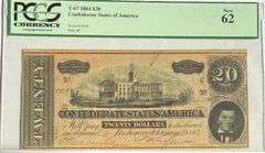 $20 1864 Series CSA Note New 62  PCGS