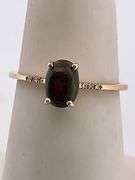 Certified 14k Yellow Gold Opal and Diamond Ring.