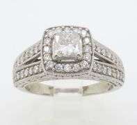 Perfect, Certified Earth Mined Diamond Halo Engagement Ring