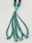 925 Sterling Silver Handcrafted Unique Native American Heishi necklace With Turquoise Jacla Drop Nec