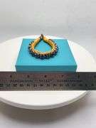 New! +10 ctw all natural topaz and diamond weaved on fabric bracelet