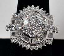 Cluster CZ Gemstone Ring in Sterling Silver