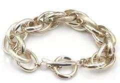 925 Sterling silver high polished and satin link bracelet