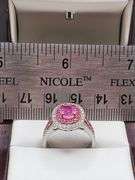 Very Fine Quality 18KT White Gold Pink Sapphire & Diamond Ring