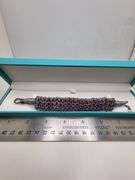 New! +15 ctw all natural Amethyst, sapphire ruby and diamond  weaved on fabric bracelet