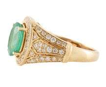 Effy 1.75ct Emerald and 0.50ctw Diamond Frame Ring in 14K