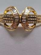 Handcrafted 18kt Gold Bangle with 8ctw of Pave & Baguette Diamonds – 37.7g of Solid Gold, 2.5” Diame