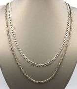 Group lot of 2 Vintage 925 sterling silver necklaces