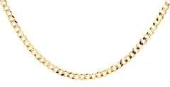 14kt Yellow gold flat curb link chain necklace