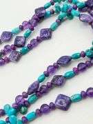 Rocky Gorman 925 Sterling Silver Amethyst Turquoise Necklace