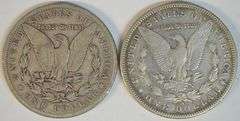 Pair of key date 'S' Mint Morgan Silver Dollars from 1894-S & 1898-S