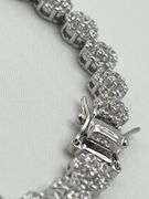 925 Sterling CZ Cluster Eternity Tennis Bracelet