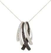 Effy 0.75ctw Black and White Diamond Ribbon Drop Pendant Necklace in 14K
