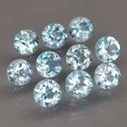 Matched! 10 piece 10.26ct set of sky blue Topaz solitaires!