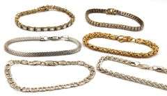 Group lot of 6 Vintage 925 sterling silver bracelets