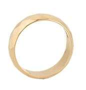 Gents Polished 8MM Hammered Faceted Band Ring in 14K