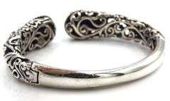 Carolyn Pollack Vintage Lapis doublet filgree hinged bangle bracelet