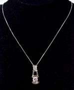 CZ Gemstone Pendant Necklace in Sterling Silver