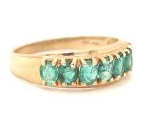 10kt Yellow gold emerald band
