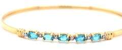 14kt Blue topaz bangle bracelet